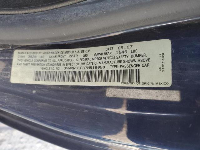 3VWRW31C37M518950 - 2007 VOLKSWAGEN NEW BEETLE 蓝色 照片 10