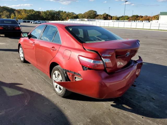 4T1BE46K27U159045 - 2007 TOYOTA CAMRY CE RED photo 3