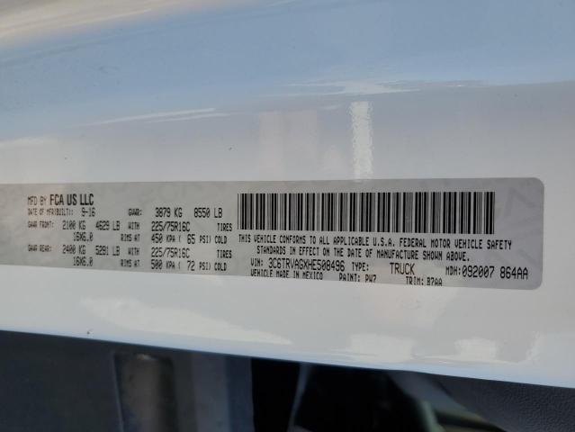 3C6TRVAGXHE508496 - 2017 RAM PROMASTER WHITE photo 10