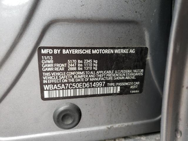 WBA5A7C50ED614997 - 2014 BMW 528 XI GRAY photo 10