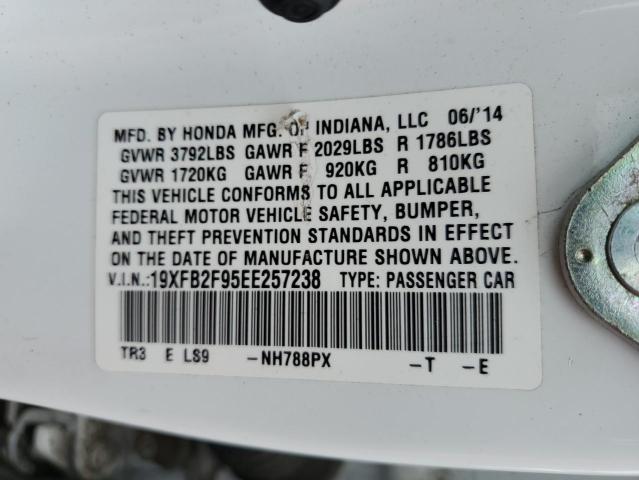 19XFB2F95EE257238 - 2014 HONDA CIVIC EXL Ağ foto 10
