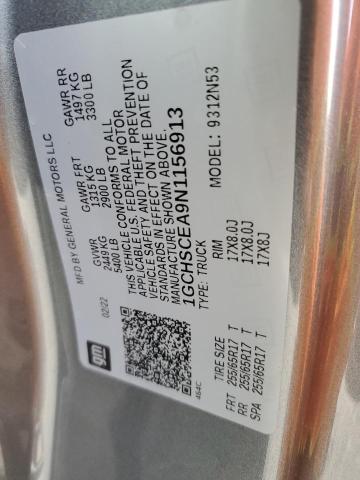 1GCHSCEA9N1156913 - 2022 CHEVROLET COLORADO L GRAY photo 10