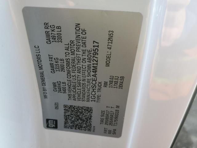 1GCHSCEA4M1279517 - 2021 CHEVROLET COLORADO L WHITE photo 12