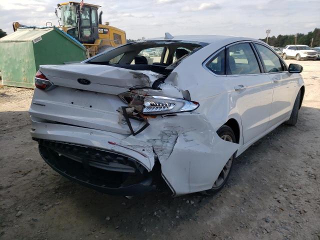 3FA6P0CDXKR138965 - 2019 FORD FUSION SEL WHITE photo 4