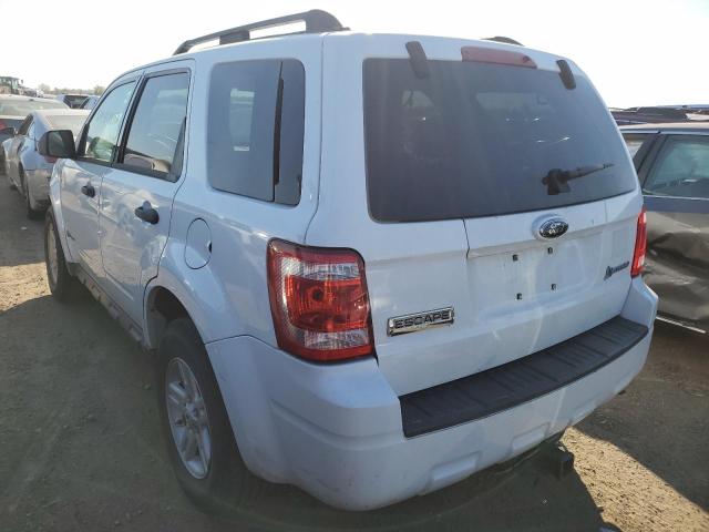 1FMCU49309KD10782 - 2009 FORD ESCAPE HYB WHITE photo 3