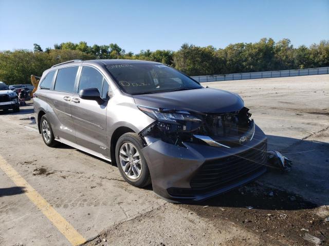 5TDKRKEC2MS049684 - 2021 TOYOTA SIENNA LE GRAY photo 1