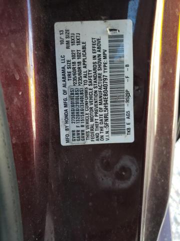 5FNRL5H94EB040797 - 2014 HONDA ODYSSEY TO BROWN photo 10