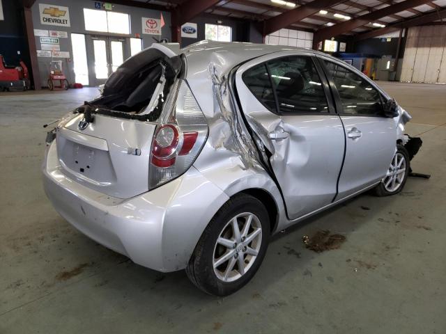 JTDKDTB3XC1010765 - 2012 TOYOTA PRIUS C SILVER photo 4