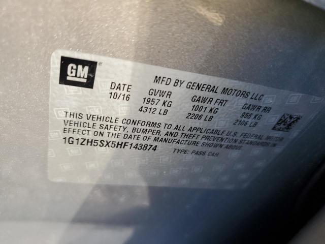 1G1ZH5SX5HF143874 - 2017 CHEVROLET MALIBU PRE TAN photo 10