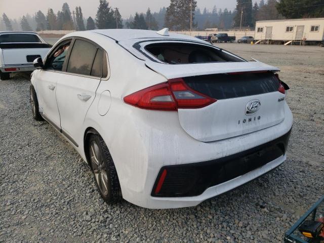 KMHC85LC4JU081387 - 2018 HYUNDAI IONIQ LIMI WHITE photo 3