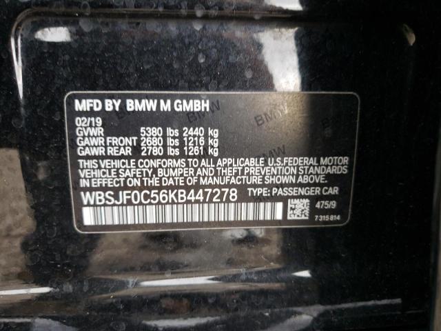 WBSJF0C56KB447278 - 2019 BMW M5 BLACK photo 10