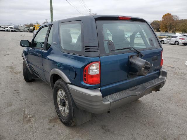 4S2CM57W214330214 - 2001 ISUZU RODEO SPOR BLUE photo 3