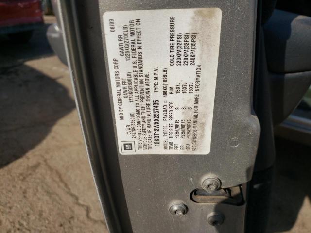 1GKDT13WXX2557435 - 1999 GMC JIMMY SILVER photo 10