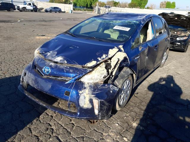 JTDZN3EU8D3187384 - 2013 TOYOTA PRIUS V BLUE photo 2