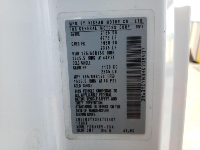 3N63M0YN3HK708407 - 2017 CHEVROLET CITY EXPRE 白色 照片 10