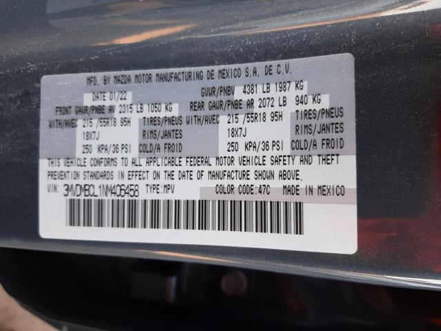 3MVDMBCL1NM406458 - 2022 MAZDA CX-30 PREF GRAY photo 10