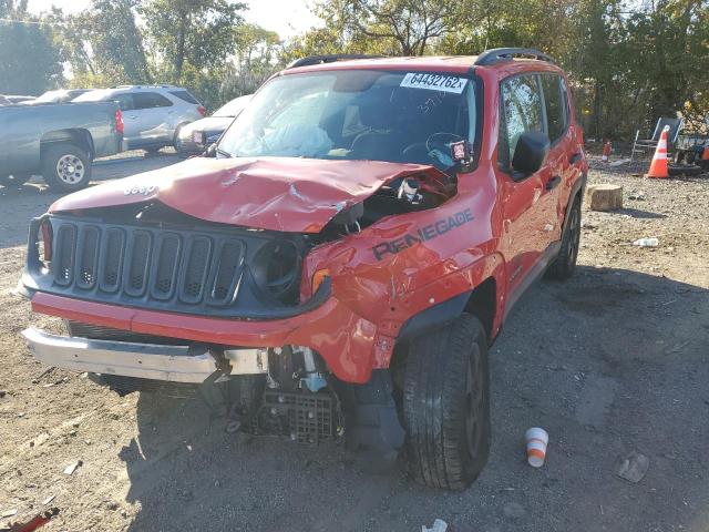 ZACCJBAB0HPF33770 - 2017 JEEP RENEGADE S RED photo 2