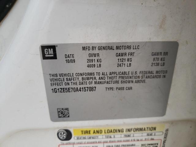 1G1ZE5E70A4157087 - 2010 CHEVROLET MALIBU LTZ თეთრი ფოტო 10