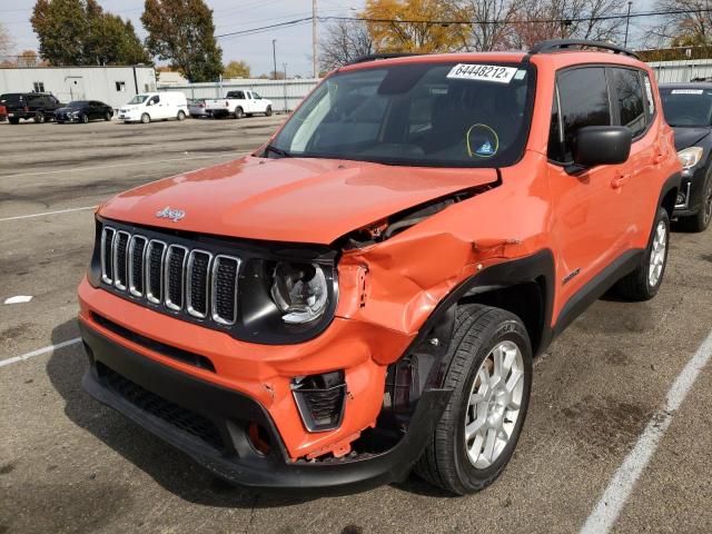 ZACNJBA1XKPK12498 - 2019 JEEP RENEGADE S ORANGE photo 2