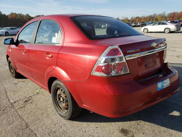 KL1TD56628B095811 - 2008 CHEVROLET AVEO BASE RED photo 3