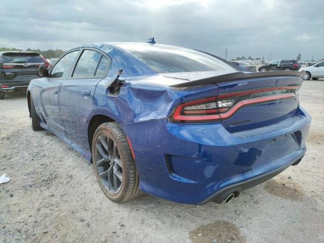 2C3CDXHG1MH643832 - 2021 DODGE CHARGER GT BLUE photo 3