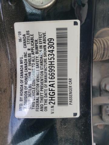 2HGFA16699H534309 - 2009 HONDA CIVIC LX-S Qara foto 10