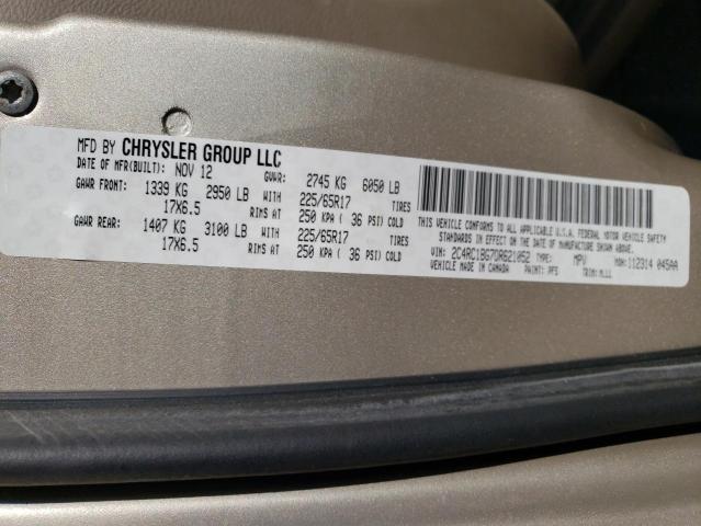 2C4RC1BG7DR621052 - 2013 CHRYSLER TOWN & COU BEIGE photo 10