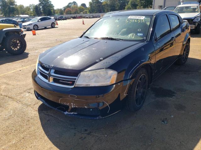 1C3CDZAB6DN551634 - 2013 DODGE AVENGER SE BLACK photo 2