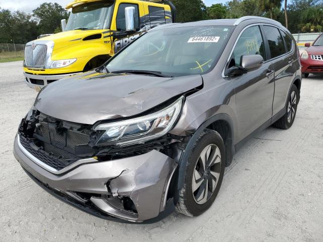 5J6RM3H93FL004643 - 2015 HONDA CR-V TOURI GRAY photo 2