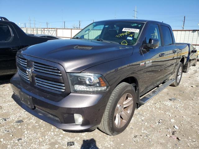 1C6RR7MT7ES374425 - 2014 RAM 1500 SPORT GRAY photo 2