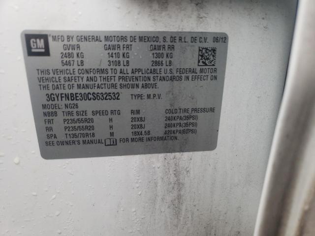 3GYFNBE30CS632532 - 2012 CADILLAC SRX PERFOR 白色 照片 10