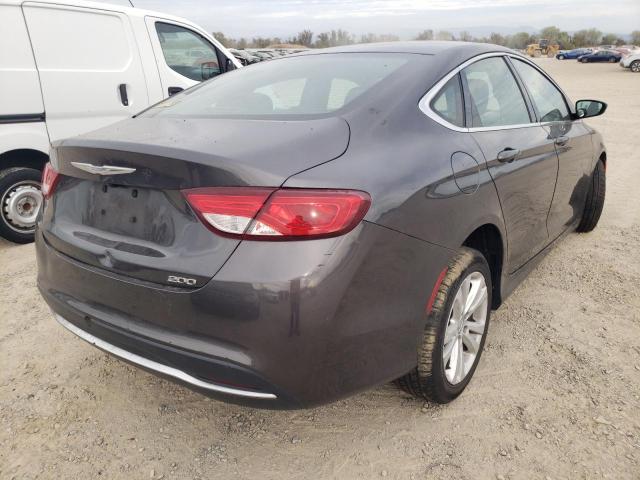 1C3CCCAB2GN144379 - 2016 CHRYSLER 200 LIMITE CHARCOAL photo 4