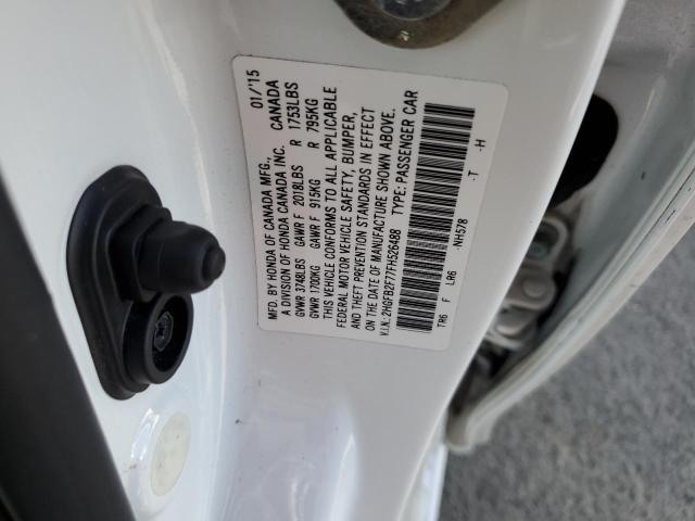 2HGFB2F77FH526488 - 2015 HONDA CIVIC SE WHITE photo 10