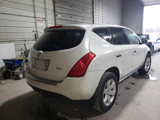 JN8AZ08T26W408843 - 2006 NISSAN MURANO WHITE photo 4