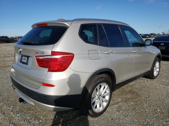 5UXWX9C53D0D00849 - 2013 BMW X3 XDRIVE2 SILVER photo 4