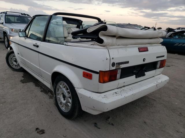 WVWCA015XKK001667 - 1989 VOLKSWAGEN CABRIOLET WHITE photo 3