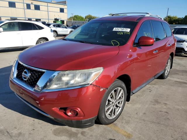 5N1AR2MN1EC668774 - 2014 NISSAN PATHFINDER BURGUNDY photo 2