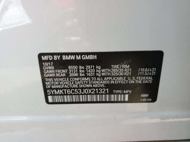 5YMKT6C53J0X21321 - 2018 BMW X5 M Blanco foto 10