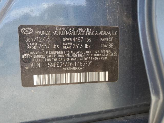 5NPE34AF6FH165795 - 2015 HYUNDAI SONATA SPO BLUE photo 10