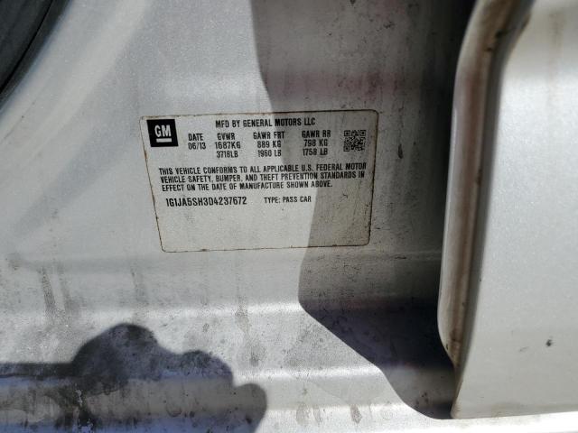 1G1JA5SH3D4237672 - 2013 CHEVROLET SONIC LS SILVER photo 10