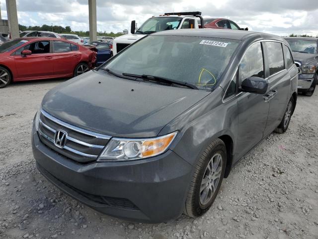 5FNRL5H4XDB019391 - 2013 HONDA ODYSSEY EX GRAY photo 2