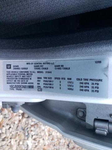 1GCJSDDE2A8119098 - 2010 CHEVROLET COLORADO L SILVER photo 10