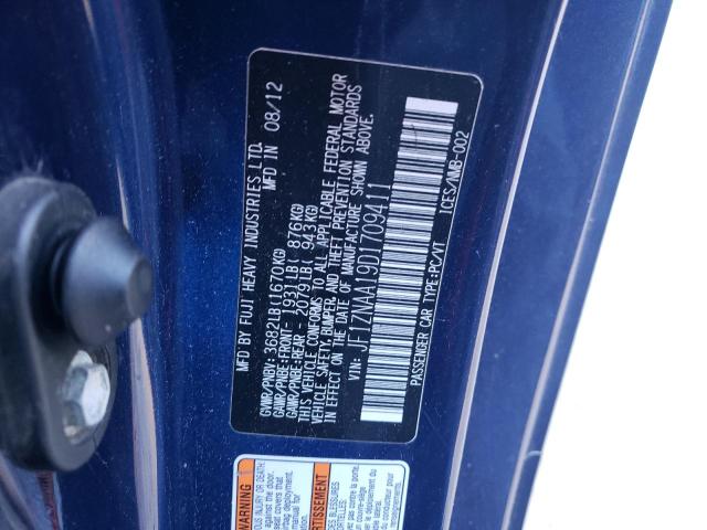 JF1ZNAA19D1709411 - 2013 TOYOTA SCION FR-S BLUE photo 10