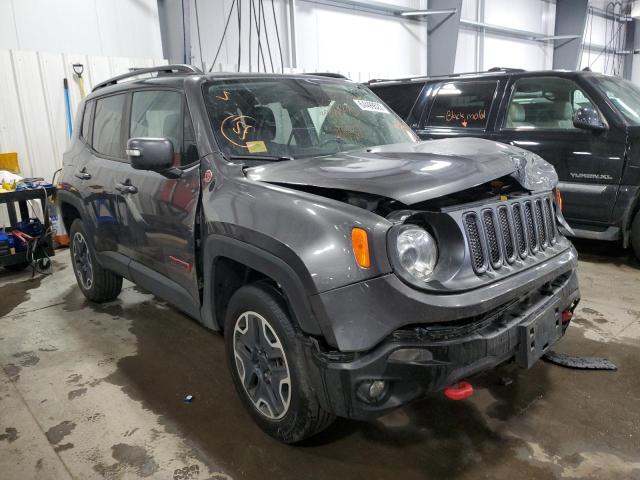 ZACCJBCBXHPF72718 - 2017 JEEP RENEGADE T GRAY photo 1