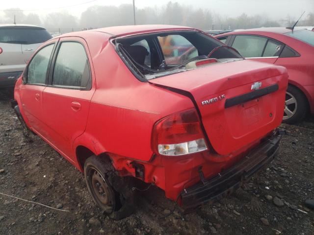 KL1TD52655B459592 - 2005 CHEVROLET AVEO BASE RED photo 3