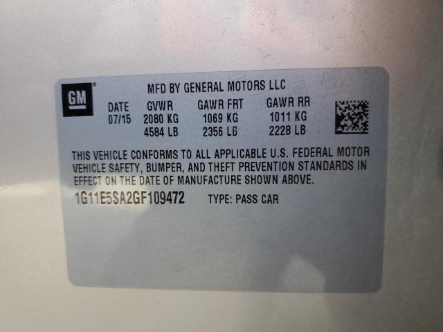 1G11E5SA2GF109472 - 2016 CHEVROLET MALIBU LIM 棕色 照片 10