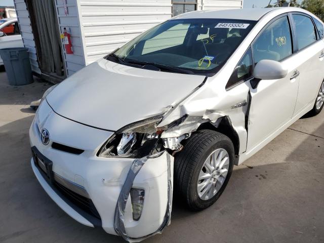 JTDKN3DP5D3043191 - 2013 TOYOTA PRIUS PLUG WHITE photo 9