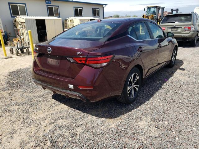 3N1AB8CV3NY222875 - 2022 NISSAN SENTRA SV RED photo 4