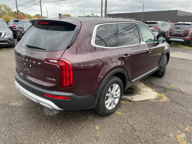 5XYP24HC3LG013094 - 2020 KIA TELLURIDE BURGUNDY photo 4