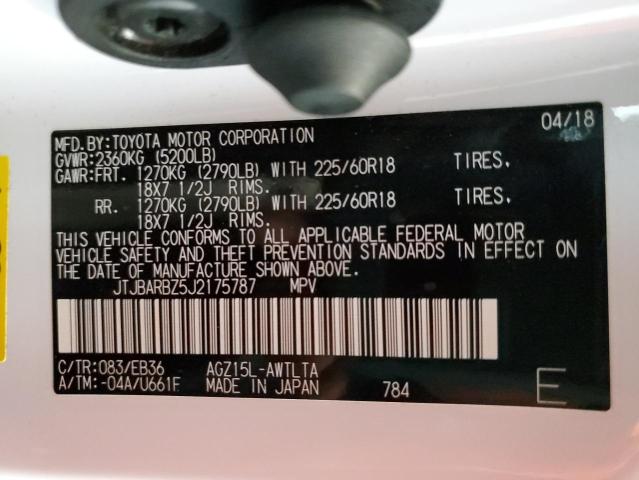 JTJBARBZ5J2175787 - 2018 LEXUS NX 300 BAS 白色 照片 10